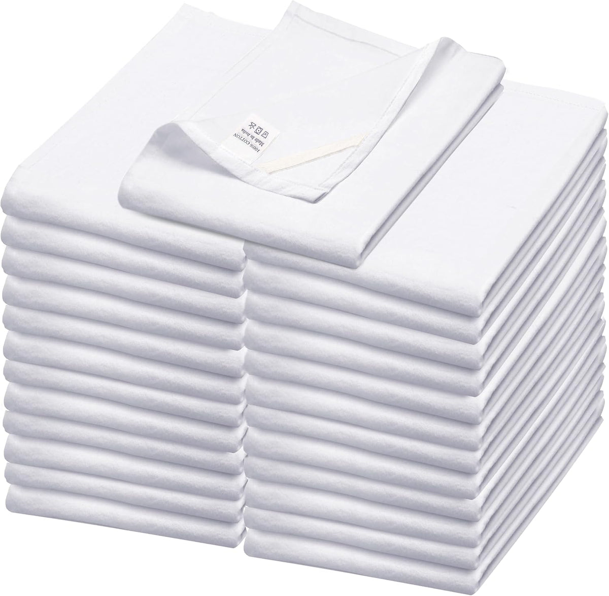 Flour Sack Towels| TeaTowel for Crafts| Kitchen Dish Cotton Blank Towel for Embroidery|Baking Bread Proofing Linen Cover| Thick Absorbent Quick Dry| 24 Pack 28"x28" White