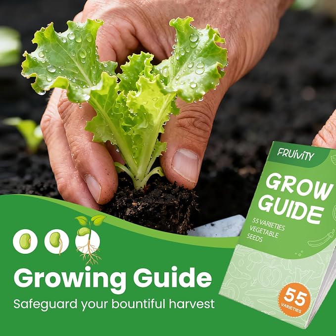 55 Vegetable Seeds Variety Pack - 39,000+ Heirloom Seeds for Planting Vegetables and Fruits, Outdoor Garden Seeds for Planting Gift for Mother, Women, Mom, Friend
