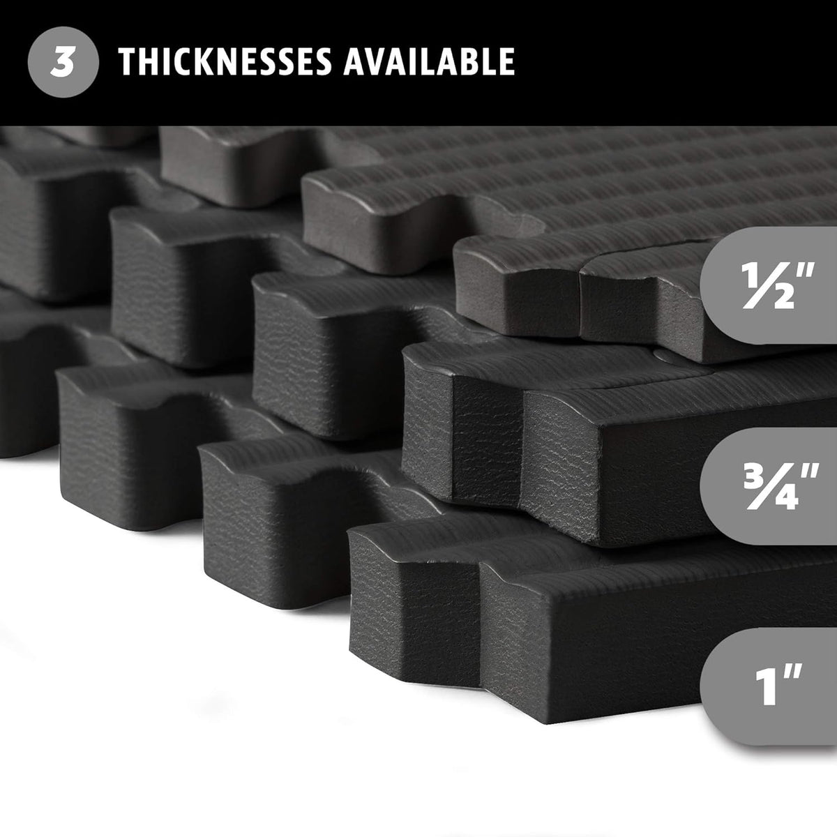 We Sell Mats 1 Inch Thick Martial Arts EVA Foam Exercise Mat, Tatami Pattern, Interlocking Floor Tiles for Home Gym, MMA, Anti-Fatigue Mats, 24 in x 24 in