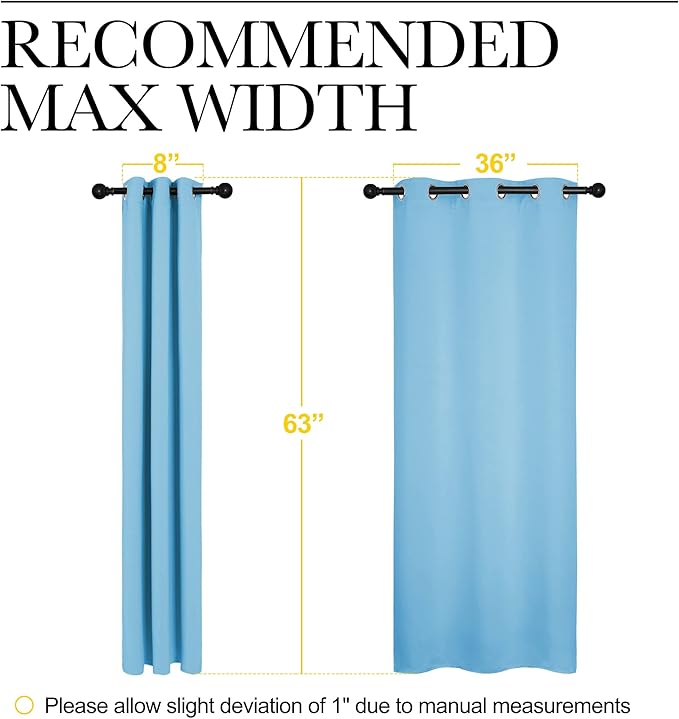 NICETOWN Light Blue Curtains for Nursery, Thermal Insulated Grommet Room