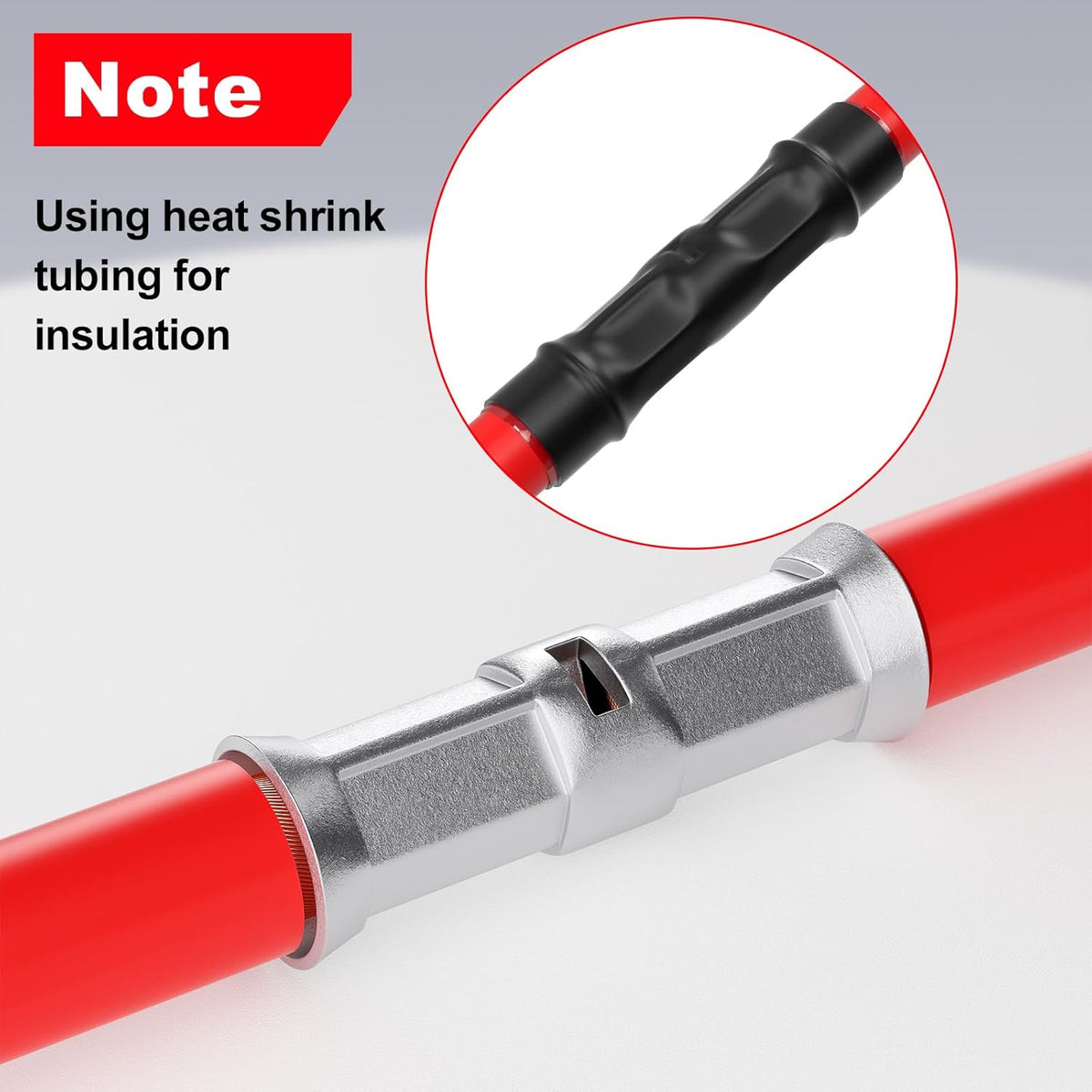 AIRIC Heat Shrink Butt Connectors - 10 Pcs Waterproof Electrical Crimp Terminals for 6 AWG Wire - Black