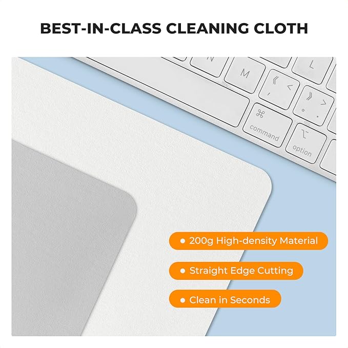 K&F Concept 20 Pack Lens Cleaning Cloth | Microfiber Cleaning Cloth | Camera Lens Cleaner | Camera Lens, Glasses, VR/AR Headset, and Screen Cleaning | White & Grey