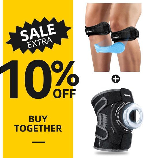 CAMBIVO Knee Brace - Supportive Knee Straps for Enhanced Stability | Adjustable Fit