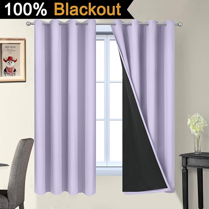 Yakamok 2 Thick Layers Completely Blackout Window Treatment Thermal Insulated