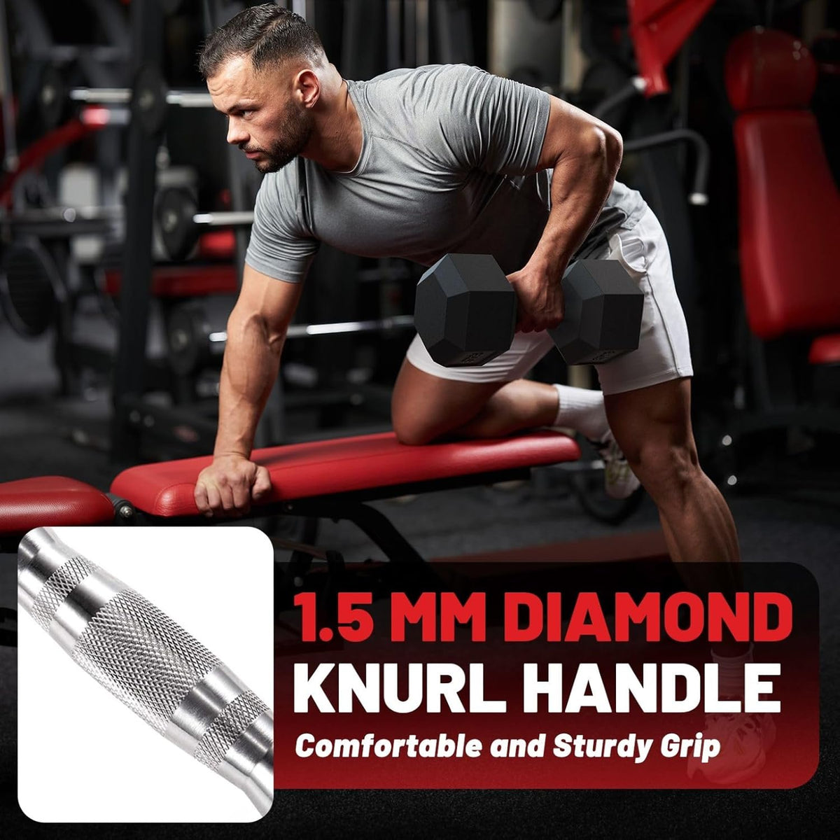 PAPABABE HEX Dumbbell Set - 2.5-125lb Rubber Encased Weights for Home Gym | Ideal for Strength Training