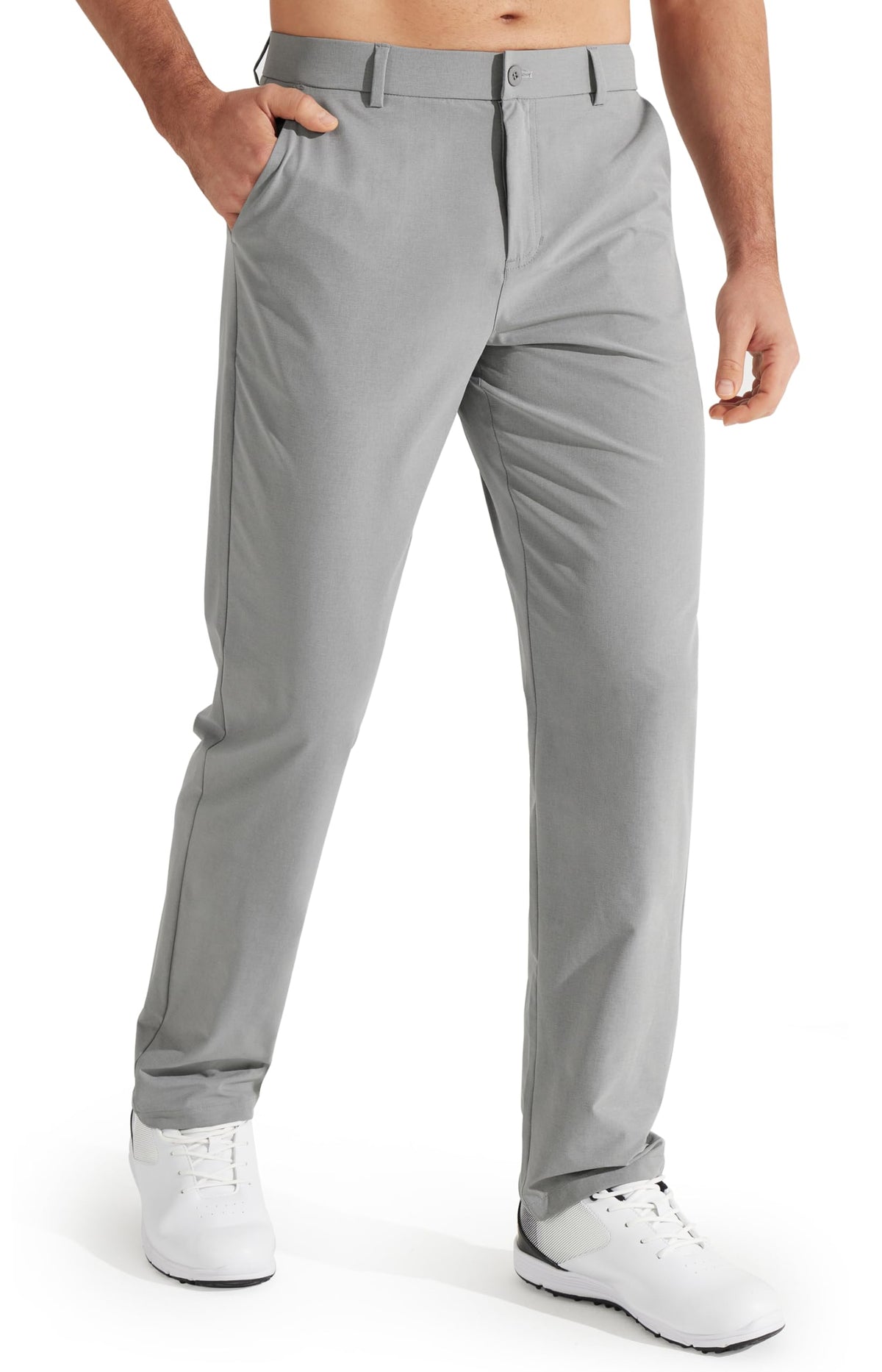 Libin Men's Work Pants Comfy Golf Pants 34" Quick Dry Lightweight Dress Slacks Business Casual Clothing for Men Travel HIiking Outdoor, Light Grey, 33W x 34L
