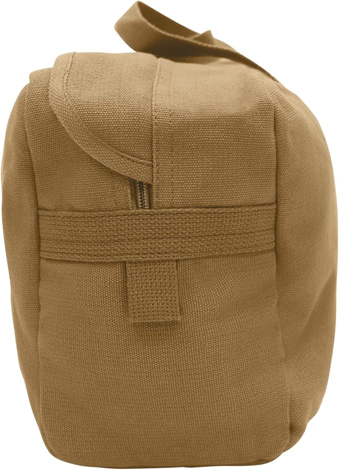 Rothco Canvas Tanker Style Tool Bag - Heavy-Duty Multipurpose Gear Carrier for Mechanics, Plumbers, Electricians, Athletes, Coyote Brown