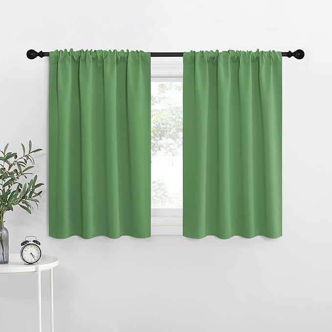 NICETOWN Blackout Curtains for RV Windows, Froest Green, 2 Panels, Room