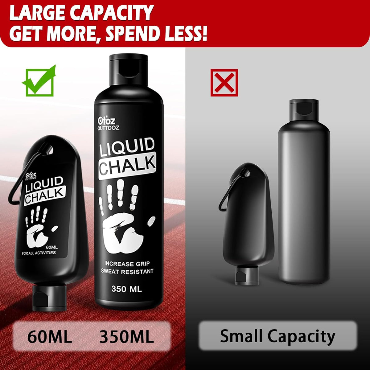 Pro Grade Liquid Chalk - Mess-Free Gym Chalk for Weightlifting, Rock Climbing & More | 2 oz / 12 oz