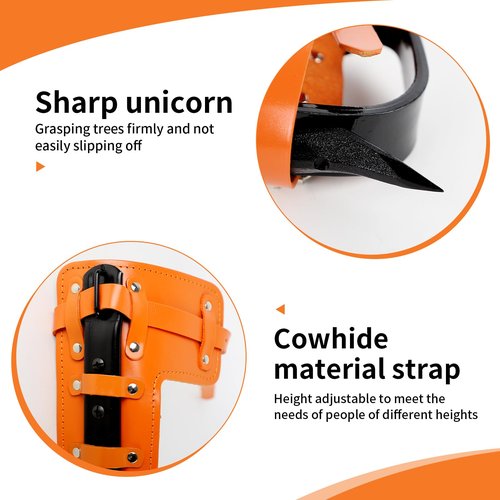 Tree Climbing Gear, Tree Climbing Spikes with Adjustable Climbing Straps and Steel Core Flip Line, Tree Climbing Kit with Triple Lock Lanyard Adjuster, Tree Climbing Equipment for Tree Work