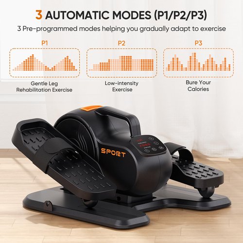 Dripex Under Desk Elliptical Machine, 3-in-1 Electric Ellipse Leg Exerciser As Seen On TV, 10 Adjustable Speed & Resistance, Seated Pedal Exerciser for Seniors with Remote, Fully Assembled