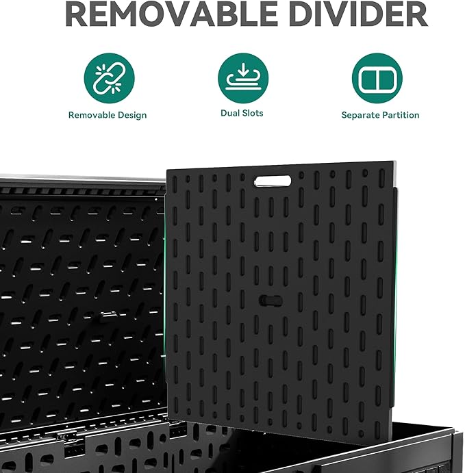 YITAHOME 320 Gallon Double-Wall Deck Box with Divider & Side Handles, Outdoor Large Storage for Patio Furniture Cushions, Garden Pool Accessories, Water Resistant & Lockable