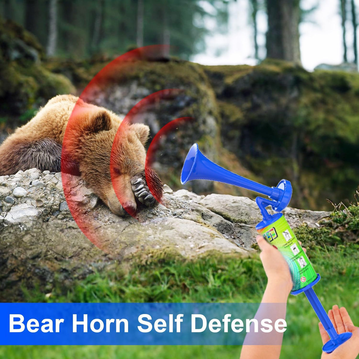Air Horn - 120DB Bear Defense & Marine Safety Alarm | Portable Noise Maker for Hiking & Boating - 2PCS