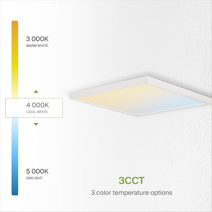 ASD LED 12" Square Flush Mount Ceiling Light Fixture, Low Profile Surface Lighting | 5CCT, Dimmable, Ultra-Thin, ETL Listed | 24W 1700LM 2700-6000K 120V | Kitchen, Bedroom, Hallway Lamp | White