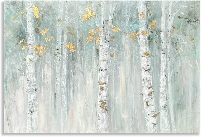Yihui Arts Birch Tree Canvas Wall Art