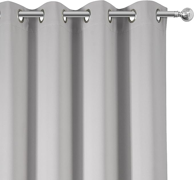 LEMOMO Blackout Curtains 66 x 95 inch/Light Grey Curtains Set of 2