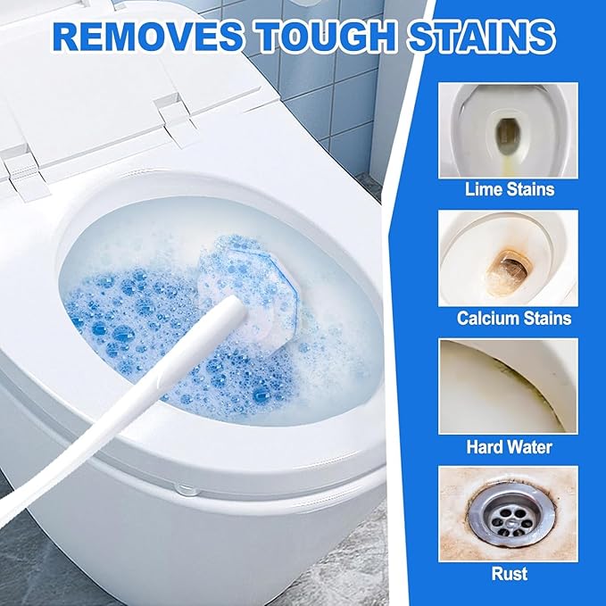 50 Count Toilet Wand Refills for Clorox ToiletWand,4X Cleaning Power Toilet Bowl Cleaner Refill Pads,Disposable Toilet Brush Scrubber Refills for Bathroom Cleaning,No Falling Apart