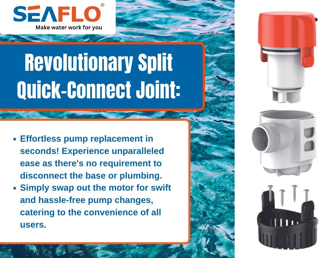 SEAFLO 12V 800 GPH Automatic Water Sensing Bilge Pump - Reliable Marine Drainage Solution
