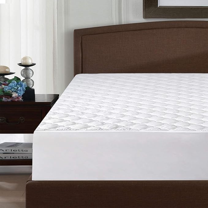 California King Air Mattress Cover, Thick Quilted Mattress Topper, Soft Breathable and Noiseless Down Alternative Fiber Pillow Top Mattress Pad with Deep Pocket Fits Up to 23 Inch Mattress(72"X82")