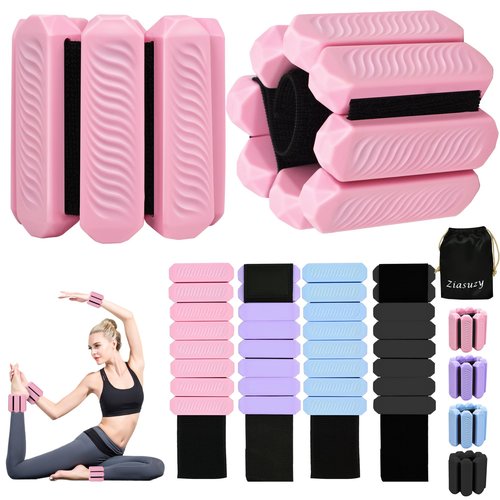 Adjustable Ankle and Wrist Weights for Women, 1 Lb Each, Set of 2, for Walking, Yoga, Dance, Gym (pink)