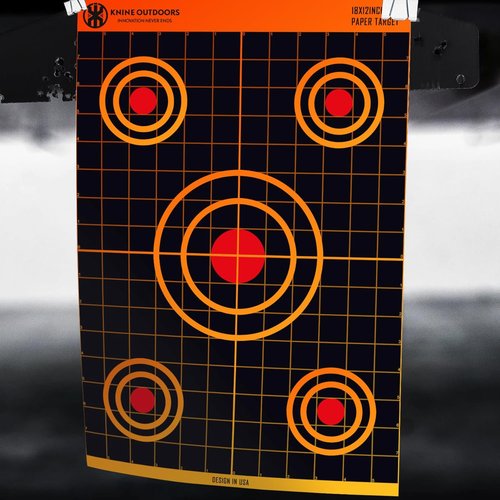 KNINE OUTDOORS Shooting Paper Targets - 12x18 Inch Bulk Pack for Hunting & Handguns | Axis Design
