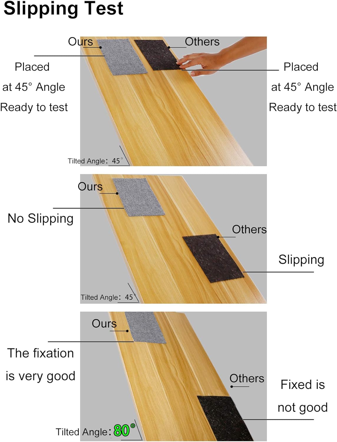Non Slip Rug Pad Grippers - 6x9, 1/8" Thick, (Felt + Rubber) Double Layers Area Carpet Mat Tap, Provides Protection and Cushioning for Hardwood or Tile Floors