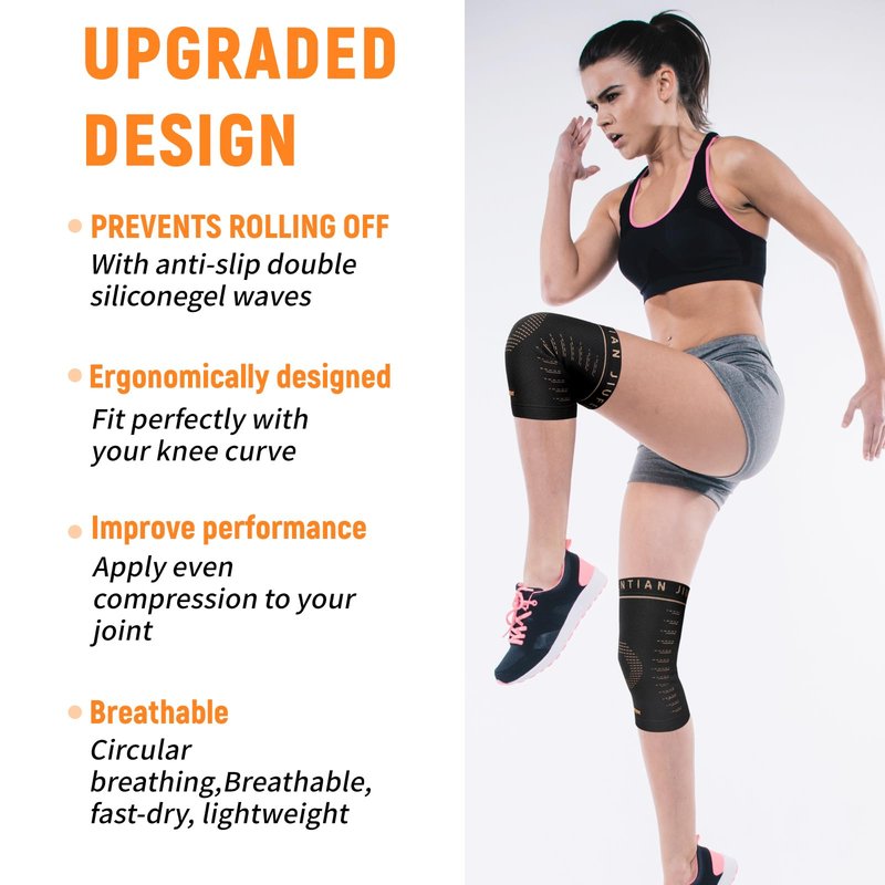 JIUFENTIAN Copper Knee Sleeve,Copper Knee Braces for Women and Men Arthritis,ACL, Tendinitis, Meniscus Tear, Joint Pain Relief, Running, Working Out, Fitness, Weightlifting (Medium)