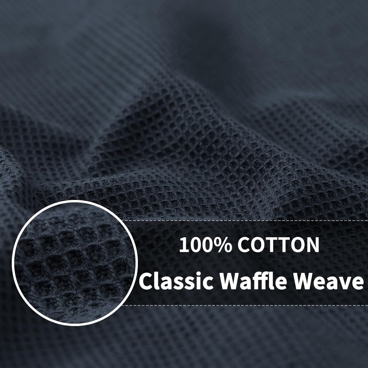 Homaxy 100% Cotton Kitchen Towels and Dishcloths Set - 8 Pack Waffle Weave Soft and Absorbent Dish Towels - 26 X 16 Inch and 12 X 12 Inch - Dark Grey