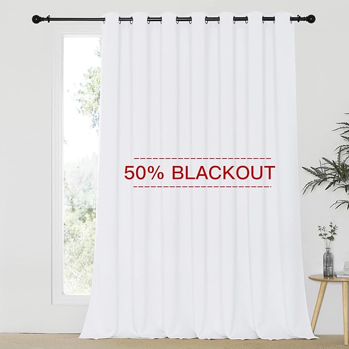 NICETOWN Sliding Door Curtain Extra Wide and Long, Thermal Insulated Large