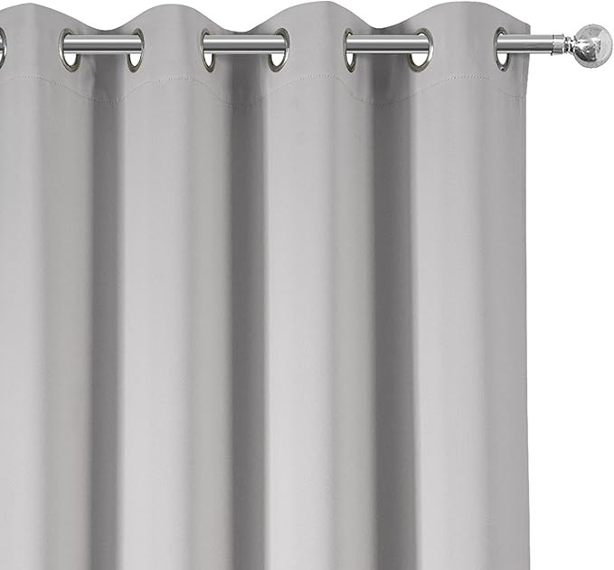 LEMOMO Blackout Curtains 52 x 84 inch/Light Grey Curtains Set of 2