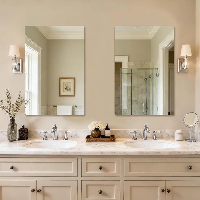 Frameless Mirror, Rectangle Bathroom Mirror