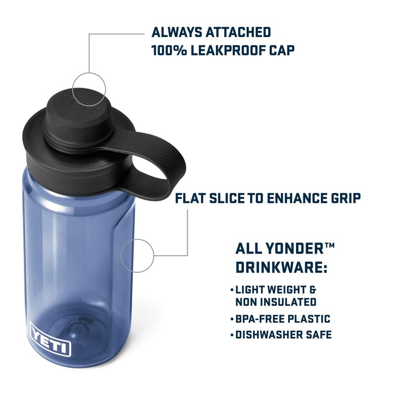 YETI Yonder 600 ml/20 oz Water Bottle with Yonder Tether Cap, Clear
