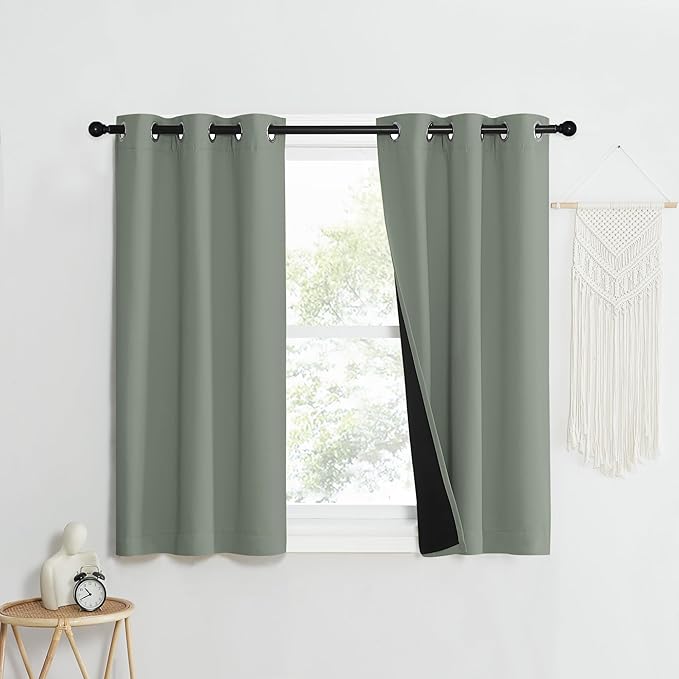 NICETOWN 100% Blackout Window Curtain Panels, Heat and Full Light Blocking