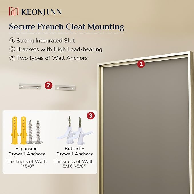 Keonjinn 30" x 36" Brushed Nickel Bathroom Mirrors