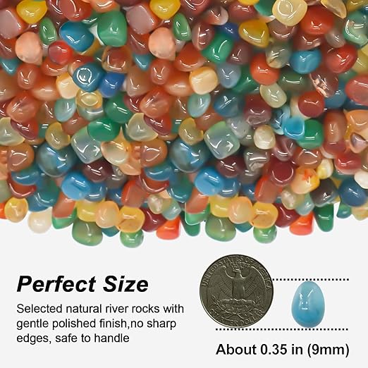 Fish Tank Gravel,Landscaping Pebbles, River Rocks,Decorative Ornamental Pebbles,Garden Landscaping Stones, DIY Smoothed Rocks for Potted Plant Resin Art Vase Fillers Aquarium Gravel Rocks (2 Pounds)