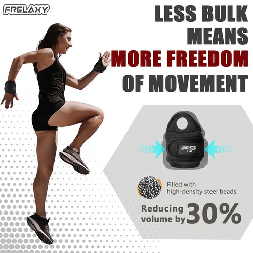 Frelaxy Wrist Weights with Thumb Loops Lock for Men Women 1lb*2 2lbs*2 3lbs*2 Ankle Weights Weighted Gloves for Running Strength Training Yoga Walking Exercises (Black, 3 lbs x 2)