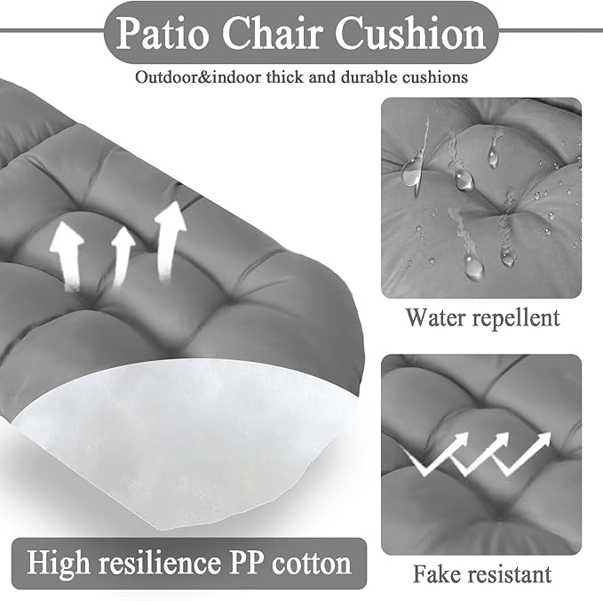 Adirondack Chair Cushion, Thick Indoor/Outdoor Rocking Chair Cushion with High Elasticity PP Cotton Water-Resistant Patio Furniture Cushions High Back Seat Pads for Porch Yard Lawn Chairs 44x19x4