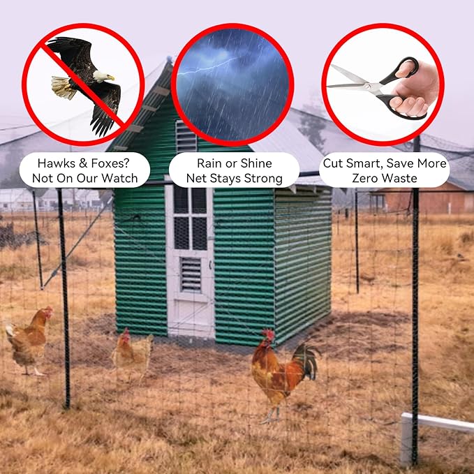 Bird Netting for Garden 50x100 Ft, 1 Inch Mesh Heavy Duty Garden Netting for Plants, Fruit Trees & Blueberries, UV Resistant Outdoor Protection Against Birds, Squirrels, Deer & Poultry