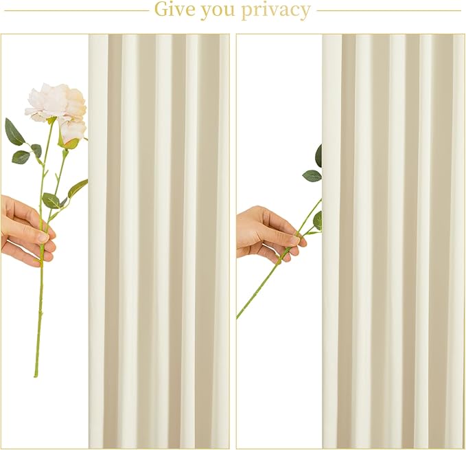 8 Panels Beige Backdrop Curtain for Wedding Parties Wrinkle Free Beige Photo Curtains Backdrop Drapes Fabric Decoration for Baby Shower Photography 40ft(W) x 10ft(H)