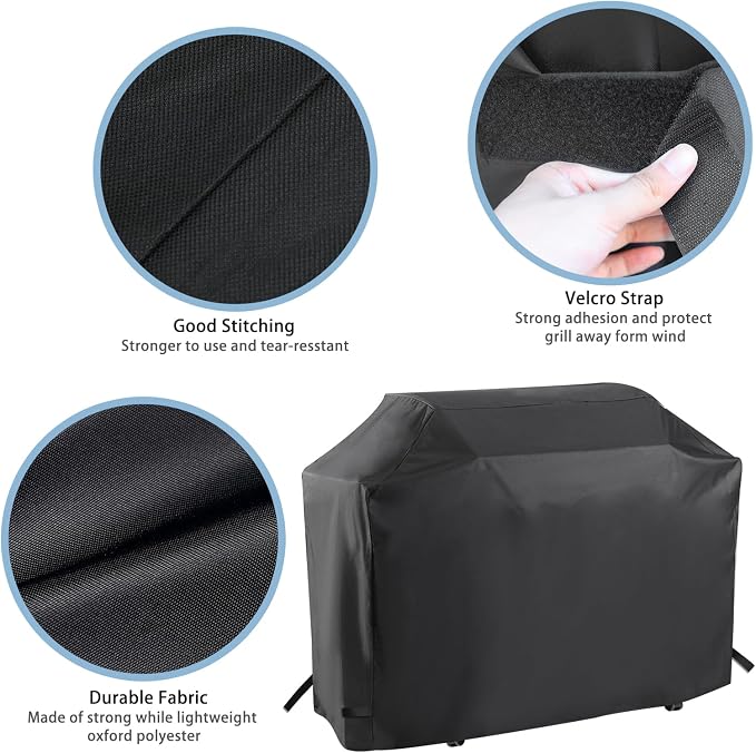 Grill Cover for Monument Grills 77352, 77352NG, Denali 405, Denali 425, 62 Inch Heavy Duty & Waterproof, Outdoor Barbecue Cover