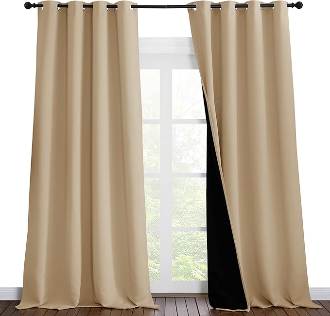 NICETOWN Thermal Insulated 100% Blackout Curtains, Noise Reducing Performance