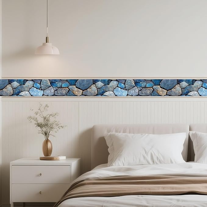 IVN Wallpaper Border Peeling and pasting Wall Stone Texture Decoration Wall