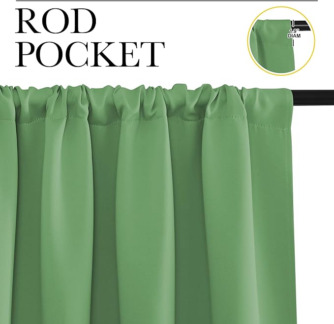 NICETOWN Blackout Curtains for RV Windows, Froest Green, 2 Panels, Room