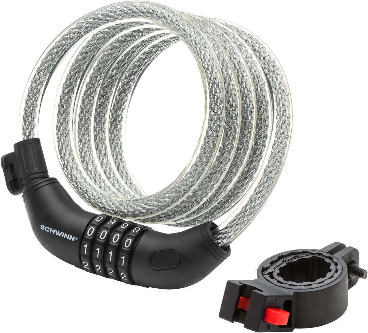 Schwinn 6ft Bike Lock Cable - Durable Steel, Anti-Theft Protection, Vinyl Cover