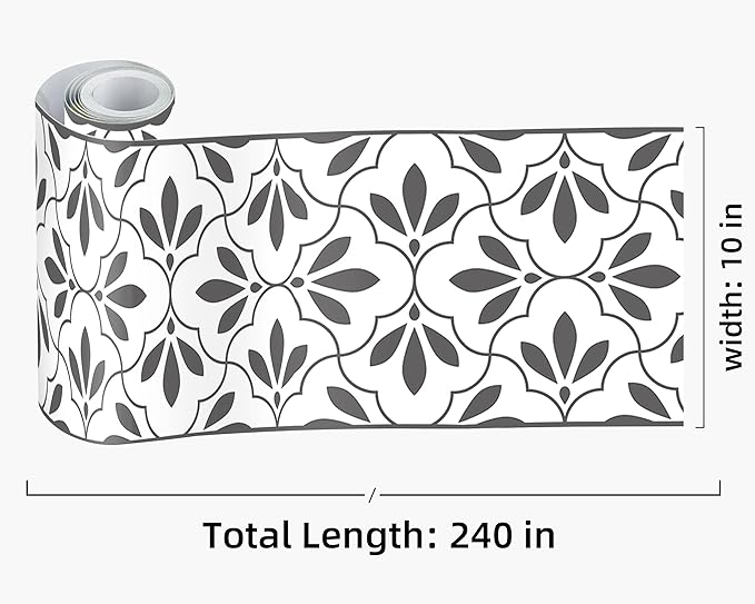 FLFK Wallpaper Border Black and White Patterns Peel and Stick Wall Border Self