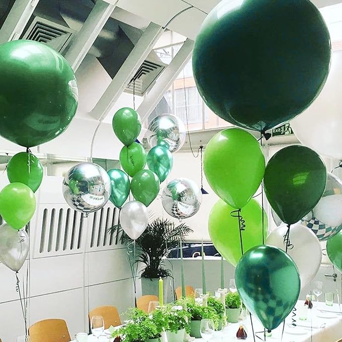 PartyWoo Green Balloons 4pcs 36 Inch Green Latex Helium Balloons for Birthday Baby Shower Graduation Engagement Wedding Dinosaur Jungle Golf Football Baseball Theme Party Decorations Green-Y24