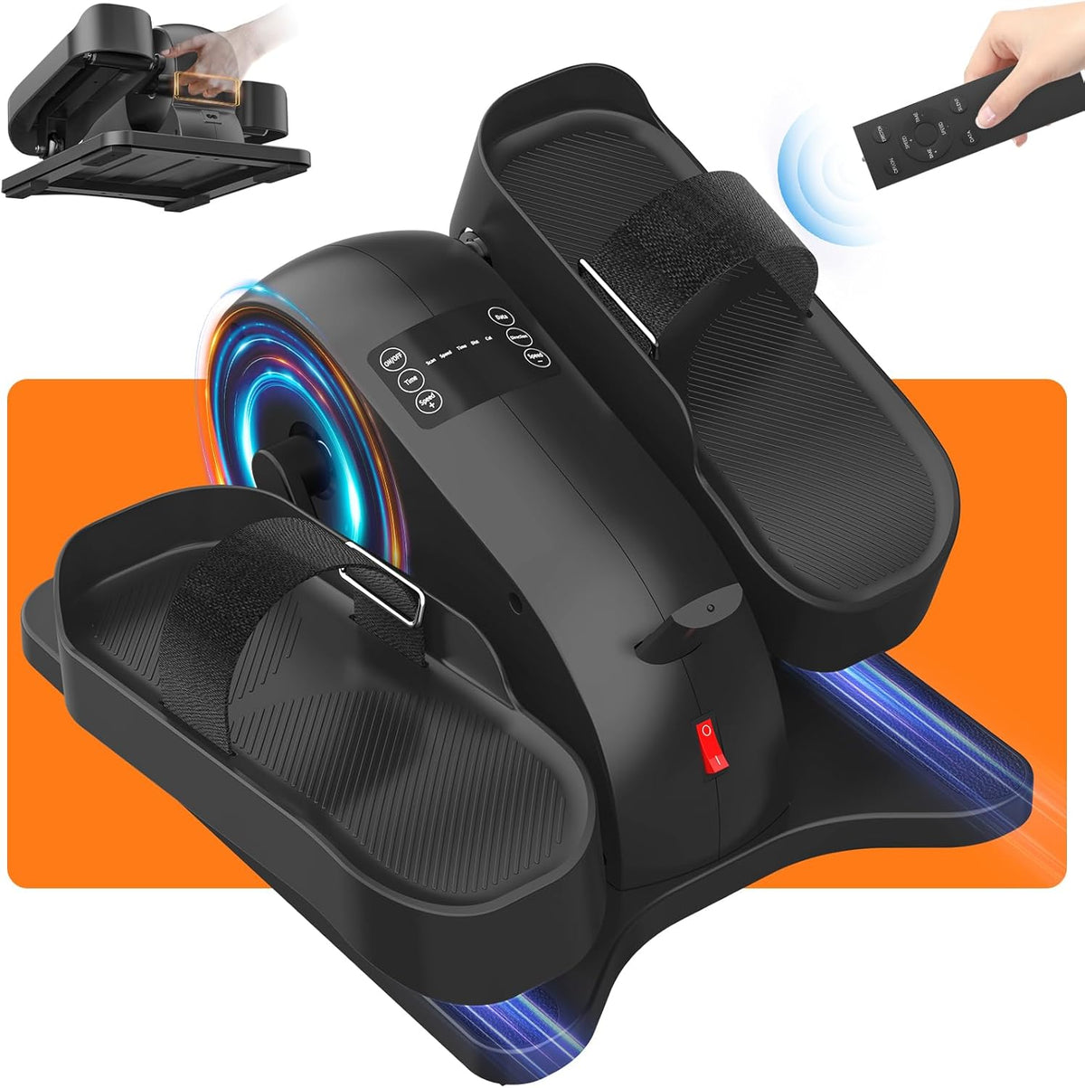 Under Desk Elliptical Machine - Portable Mini Exerciser for Seniors | Quiet Electric Foot Pedal for Home Office