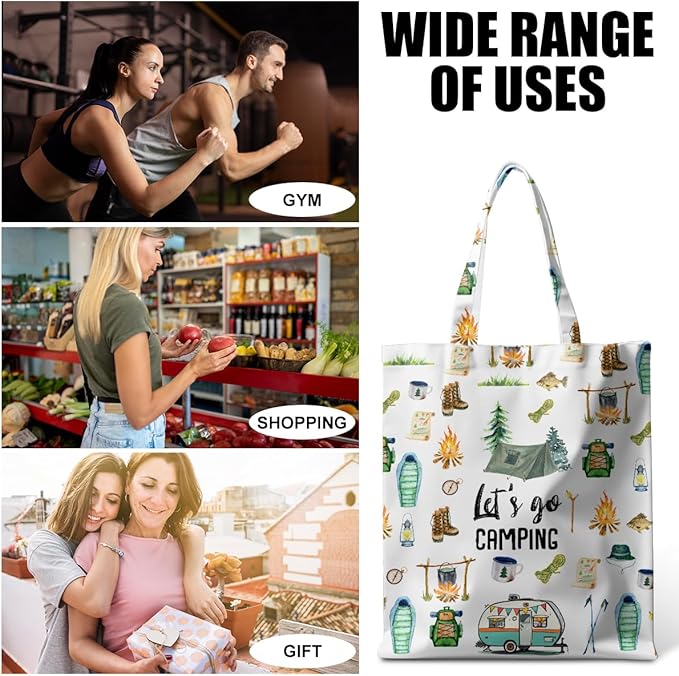 Animal Plant Tote Bag SeaTurtle Butterfly Cat Elephant Gifts Lemon Vegetable Themed Gifts Beach Bag for Camping