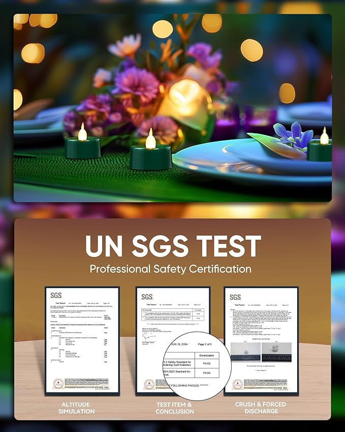 Green LED Candles, 12 Pack Tea Lights Candles Battery Operated, Flameless Tealight Candle, Realistic Tea Lights for Halloween Christmas Party Decor Mardi Gras