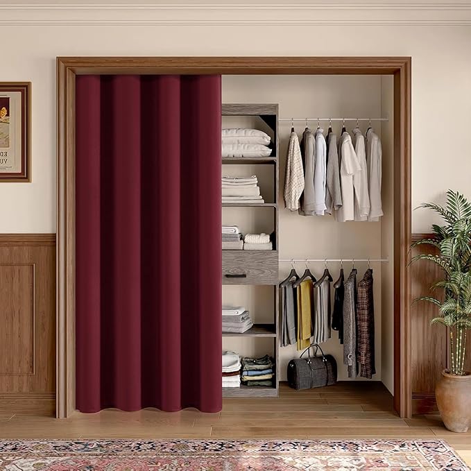 ChrisDowa Burgundyout Curtains 70 inches Wide